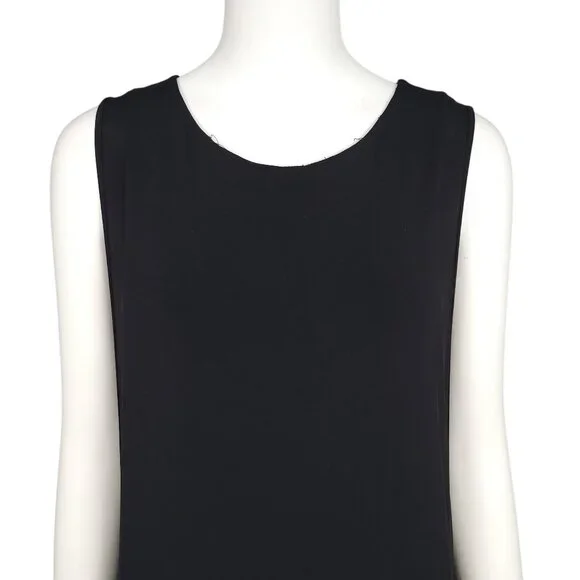 HELMUT LANG Faint Dress Size P Black High Slit Jersey Cutouts Sleeveless *READ* - Picture 4 of 14